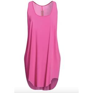 Rick Owens raw cut asymmetric tank top Fushia